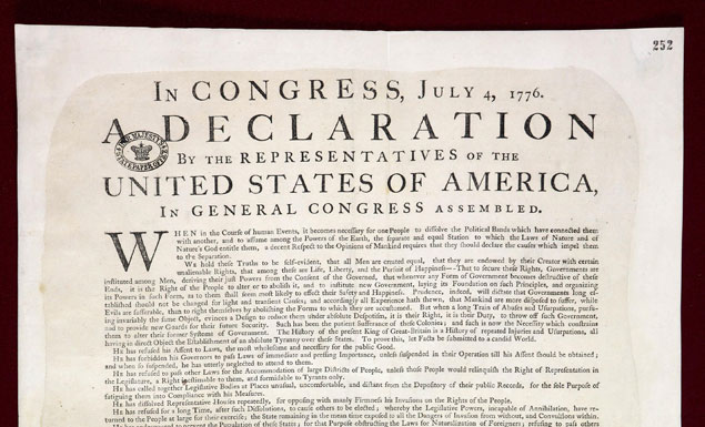 British-discovered Declaration of Independence