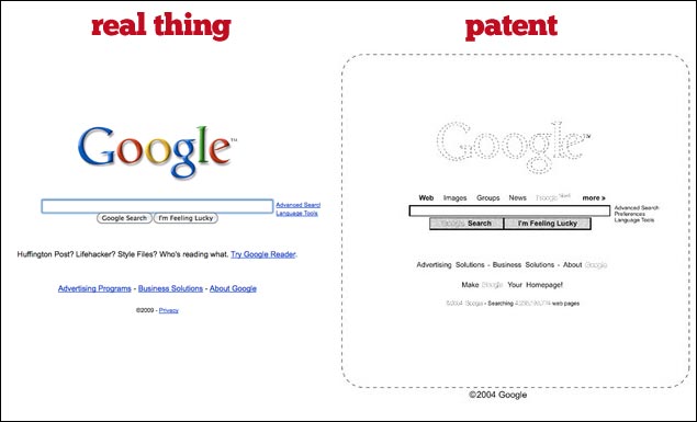 Google home page patent