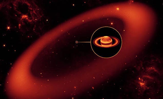 Giant infrared ring around saturn
