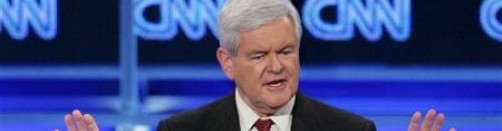 Republican presidential candidate former U.S. House Speaker Newt Gingrich answers a question during the CNN GOP National Security debate in Washington